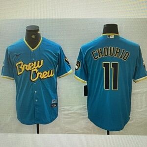 11 Jackson Chourio Blue Stitched Jersey❣️